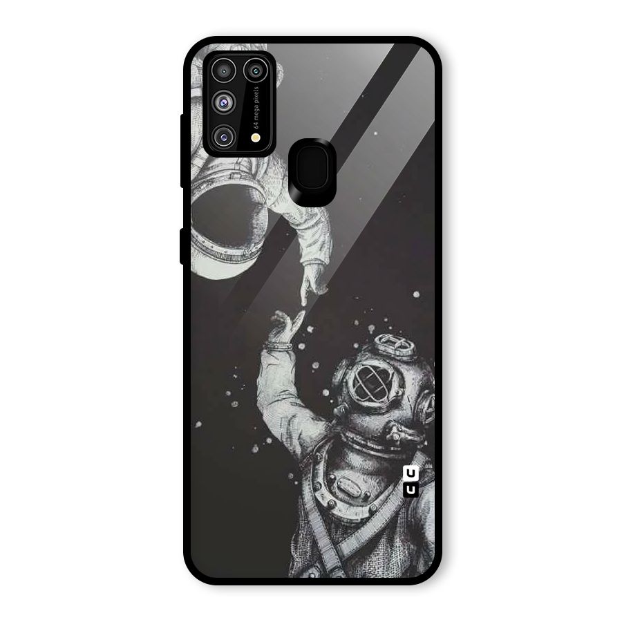 Space Meeting Glass Back Case for Galaxy F41