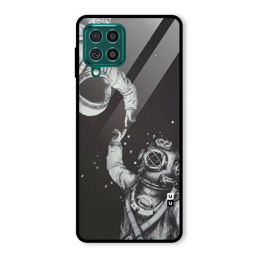 Space Meeting Glass Back Case for Galaxy F62