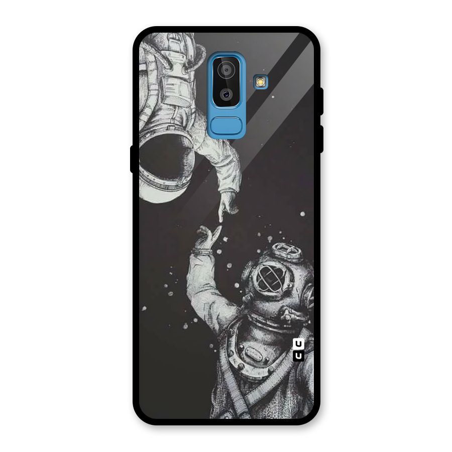 Space Meeting Glass Back Case for Galaxy J8