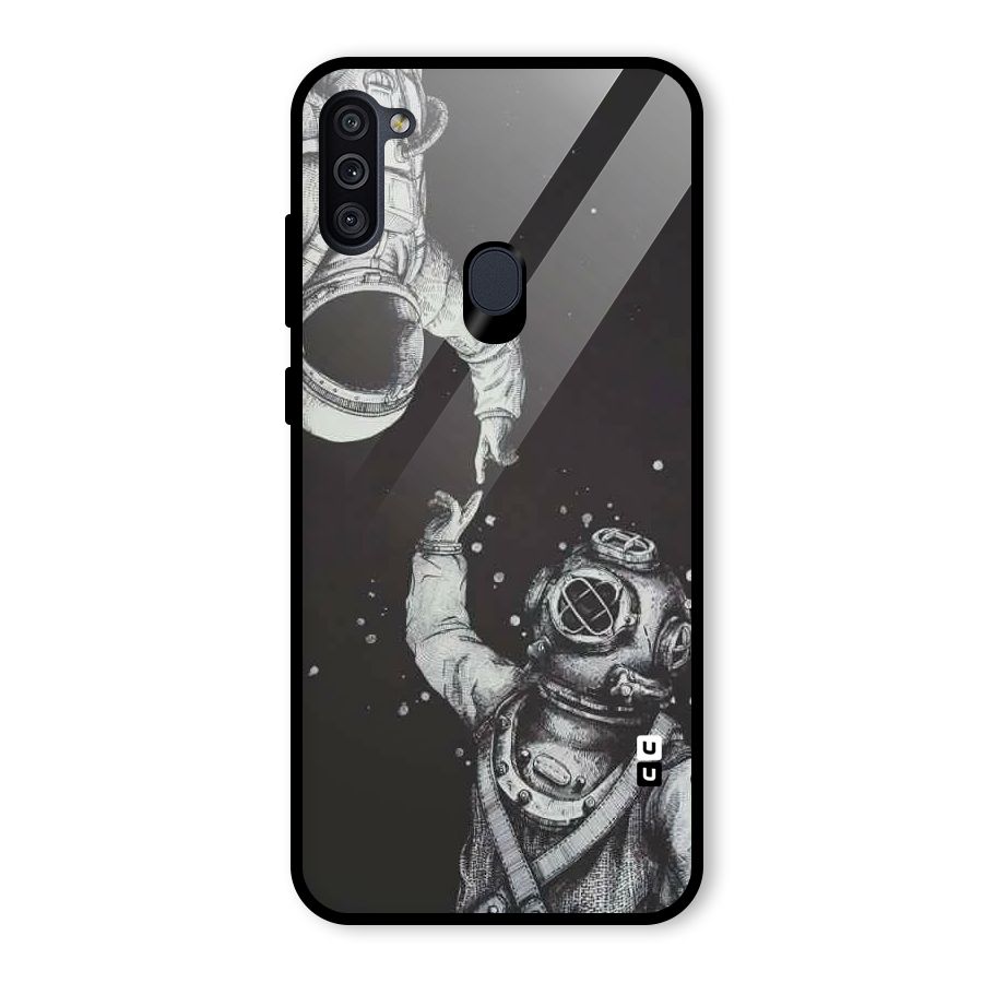 Space Meeting Glass Back Case for Galaxy M11