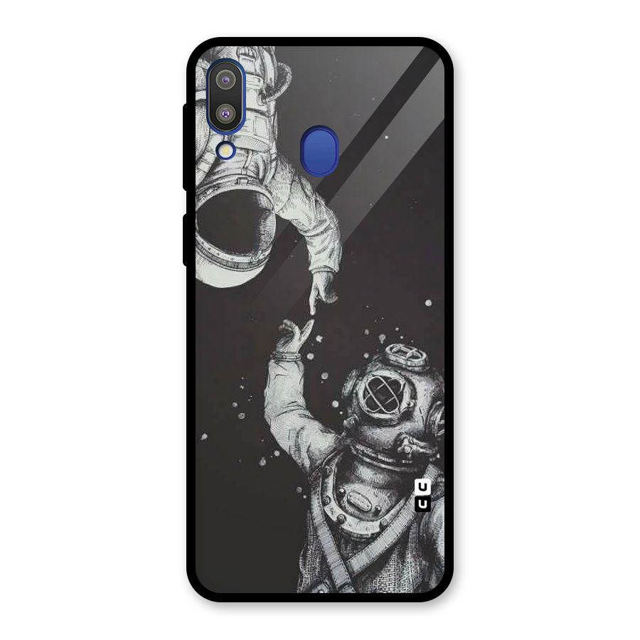 Space Meeting Glass Back Case for Galaxy M20