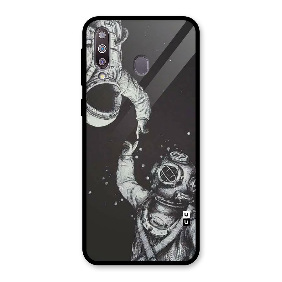 Space Meeting Glass Back Case for Galaxy M30
