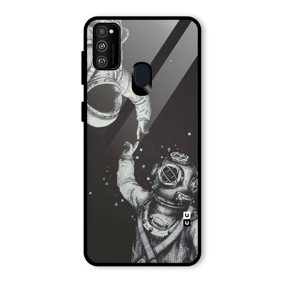 Space Meeting Glass Back Case for Galaxy M30s