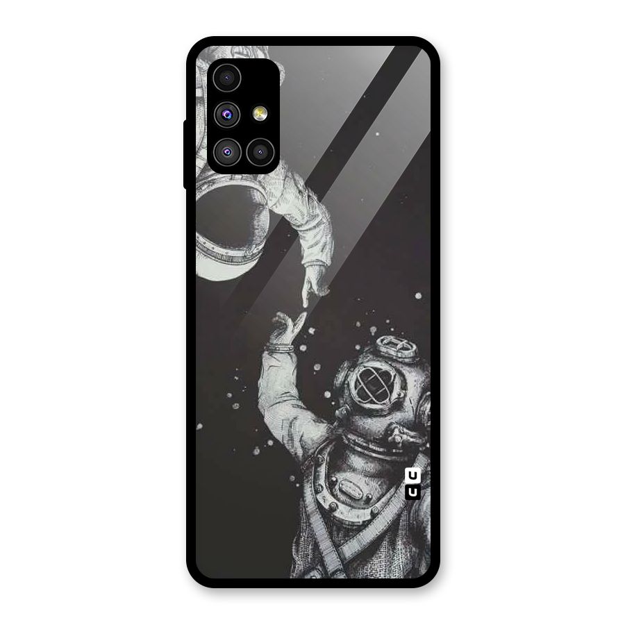 Space Meeting Glass Back Case for Galaxy M51
