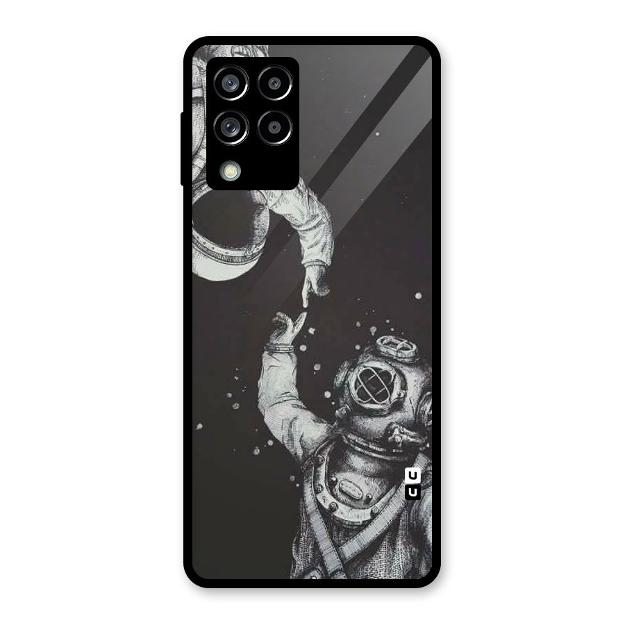 Space Meeting Glass Back Case for Galaxy M53 5G