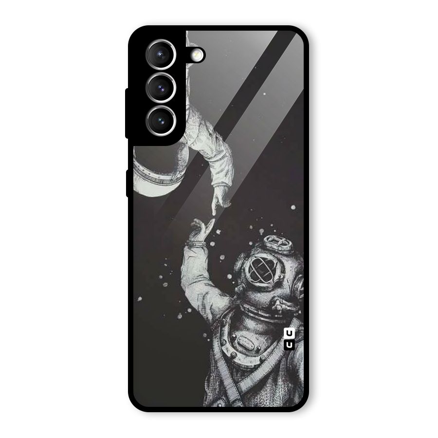 Space Meeting Glass Back Case for Galaxy S21 5G