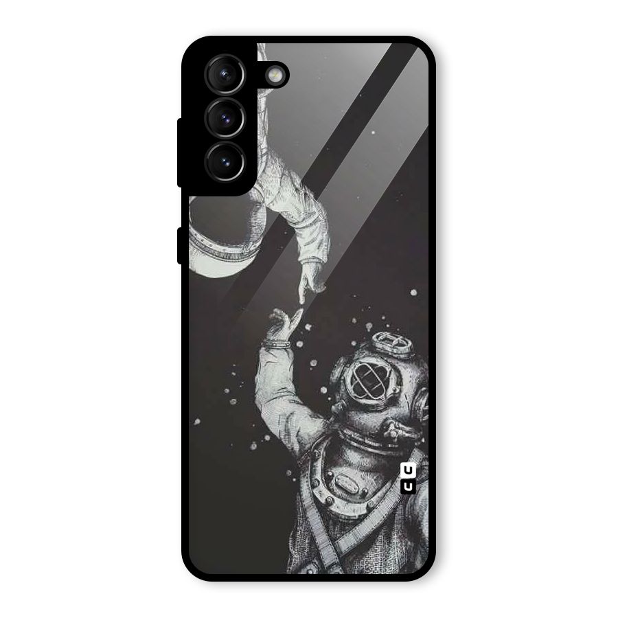 Space Meeting Glass Back Case for Galaxy S21 Plus