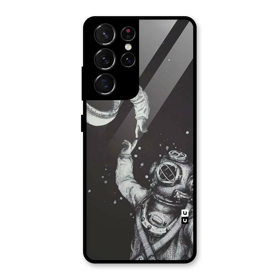 Space Meeting Glass Back Case for Galaxy S21 Ultra 5G