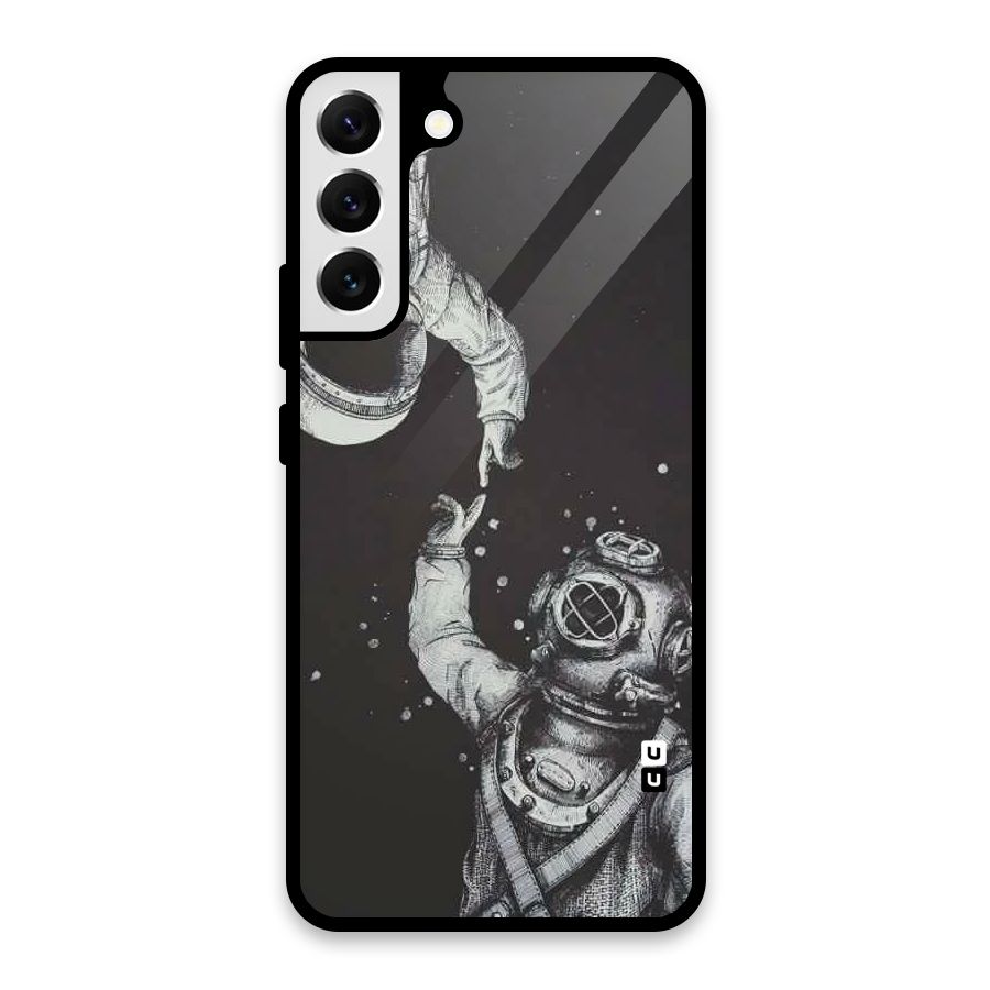 Space Meeting Glass Back Case for Galaxy S22 Plus 5G