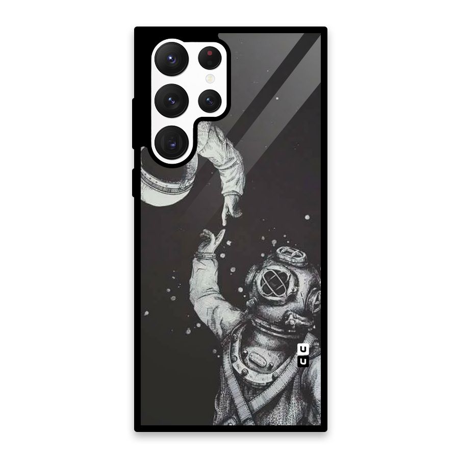 Space Meeting Glass Back Case for Galaxy S22 Ultra 5G