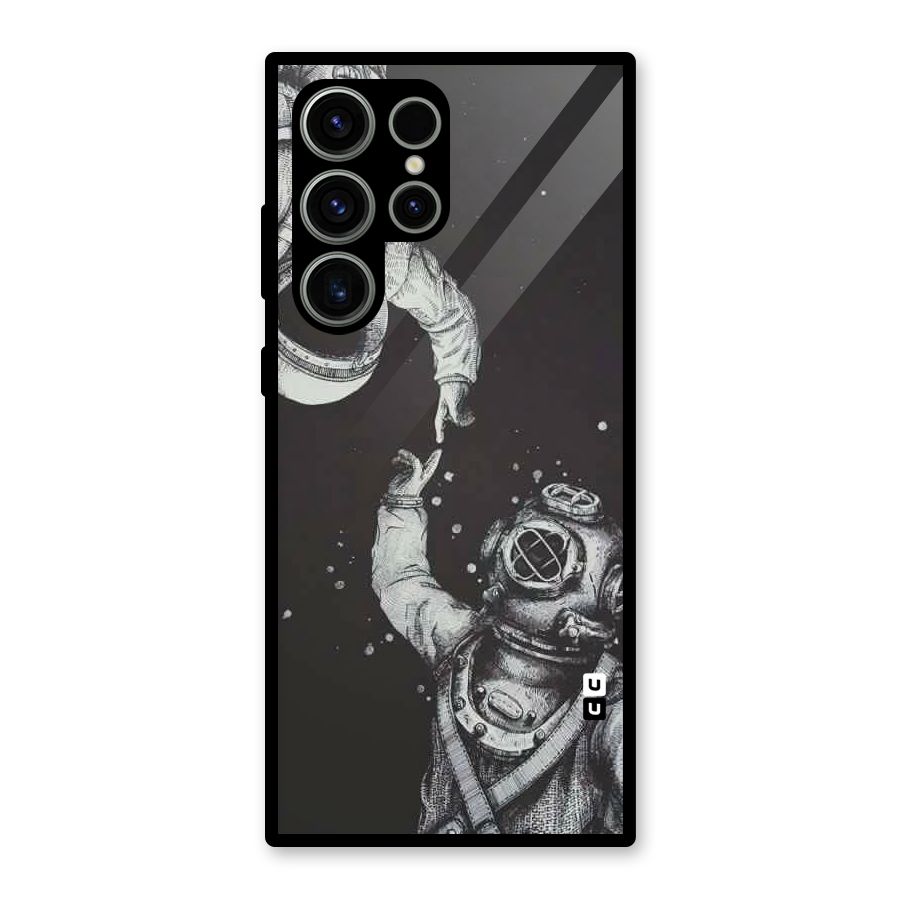Space Meeting Glass Back Case for Galaxy S23 Ultra