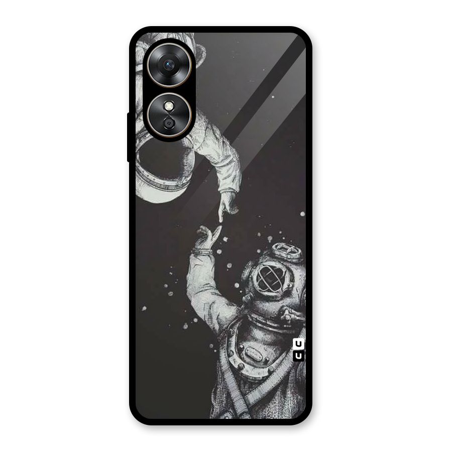 Space Meeting Glass Back Case for Oppo A17