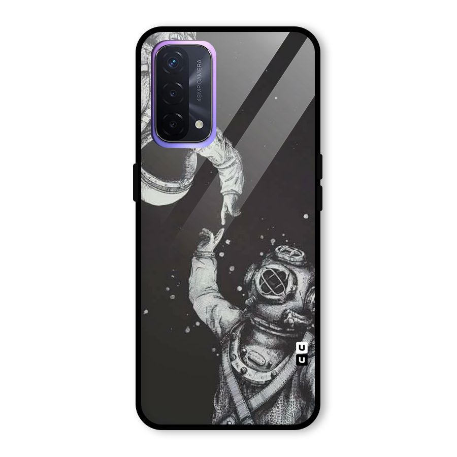 Space Meeting Glass Back Case for Oppo A74 5G