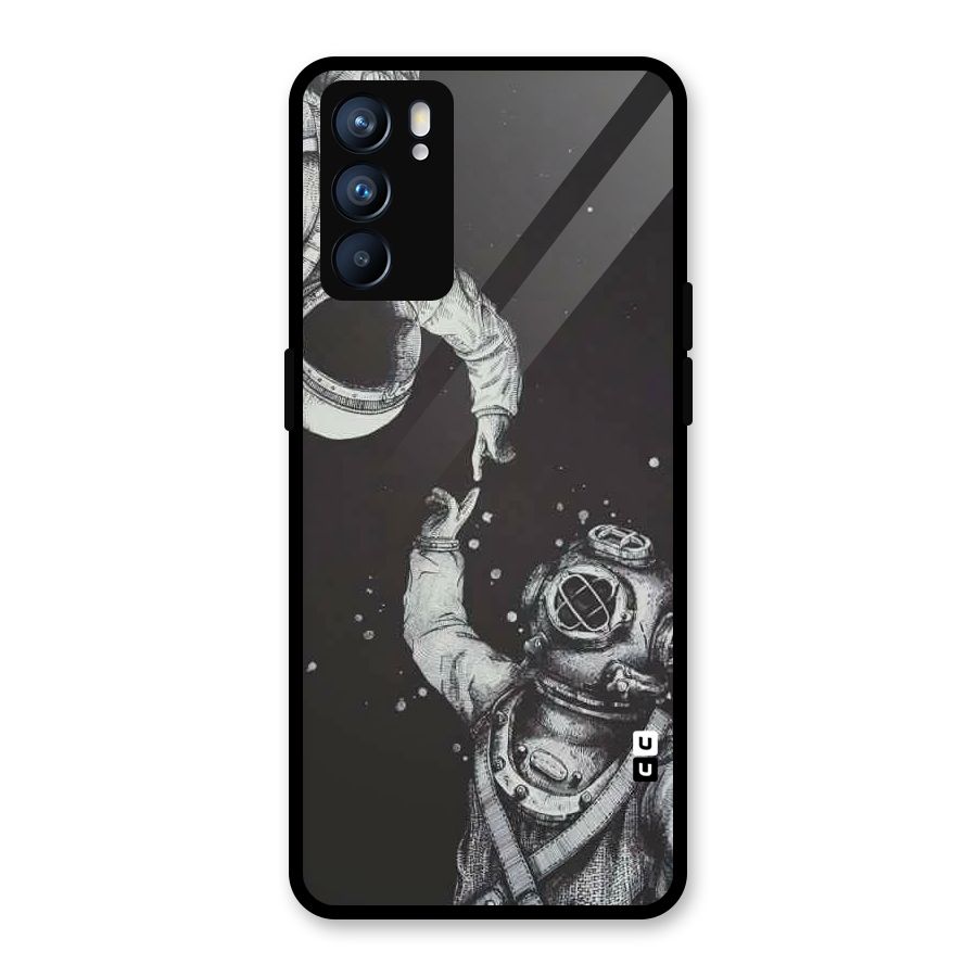 Space Meeting Glass Back Case for Oppo Reno6 5G