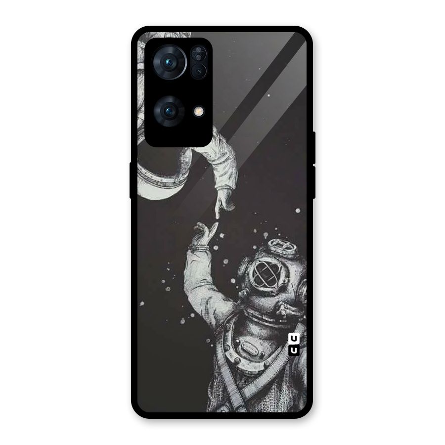 Space Meeting Glass Back Case for Oppo Reno7 Pro 5G