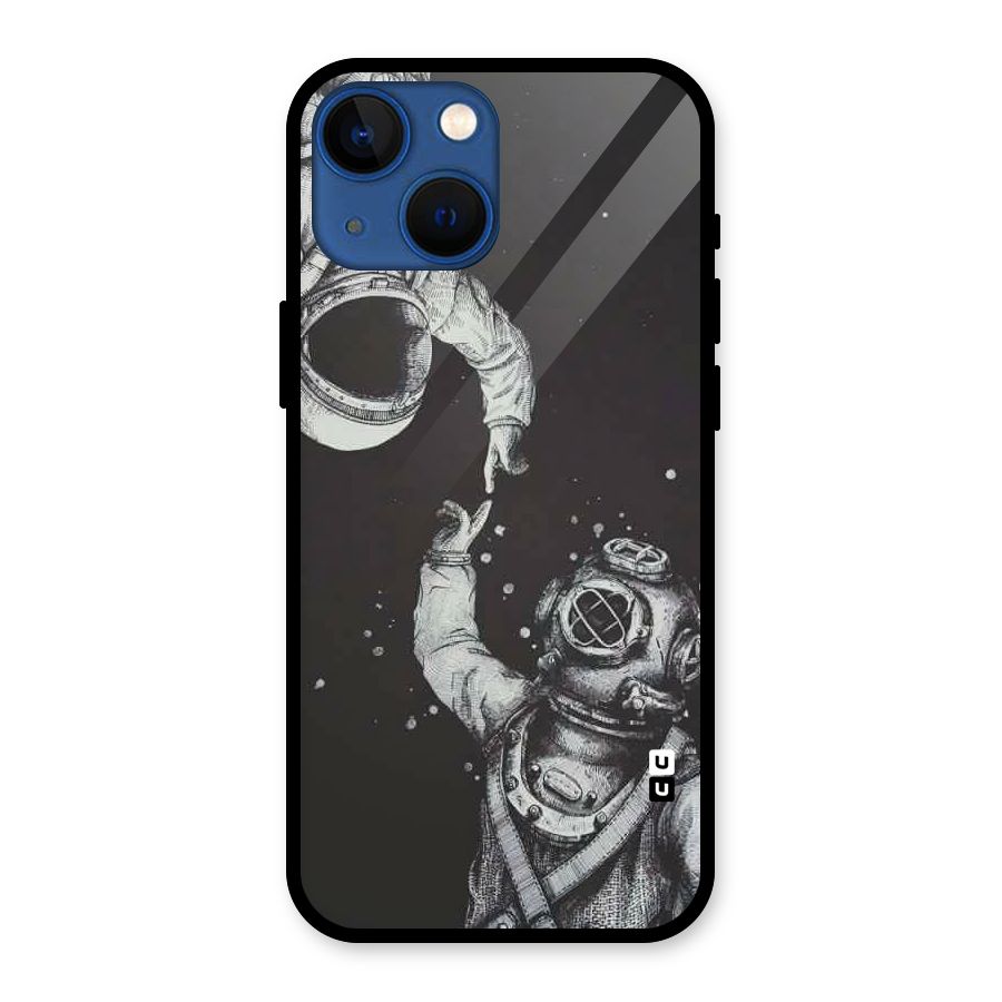 Space Meeting Glass Back Case for iPhone 13 Mini