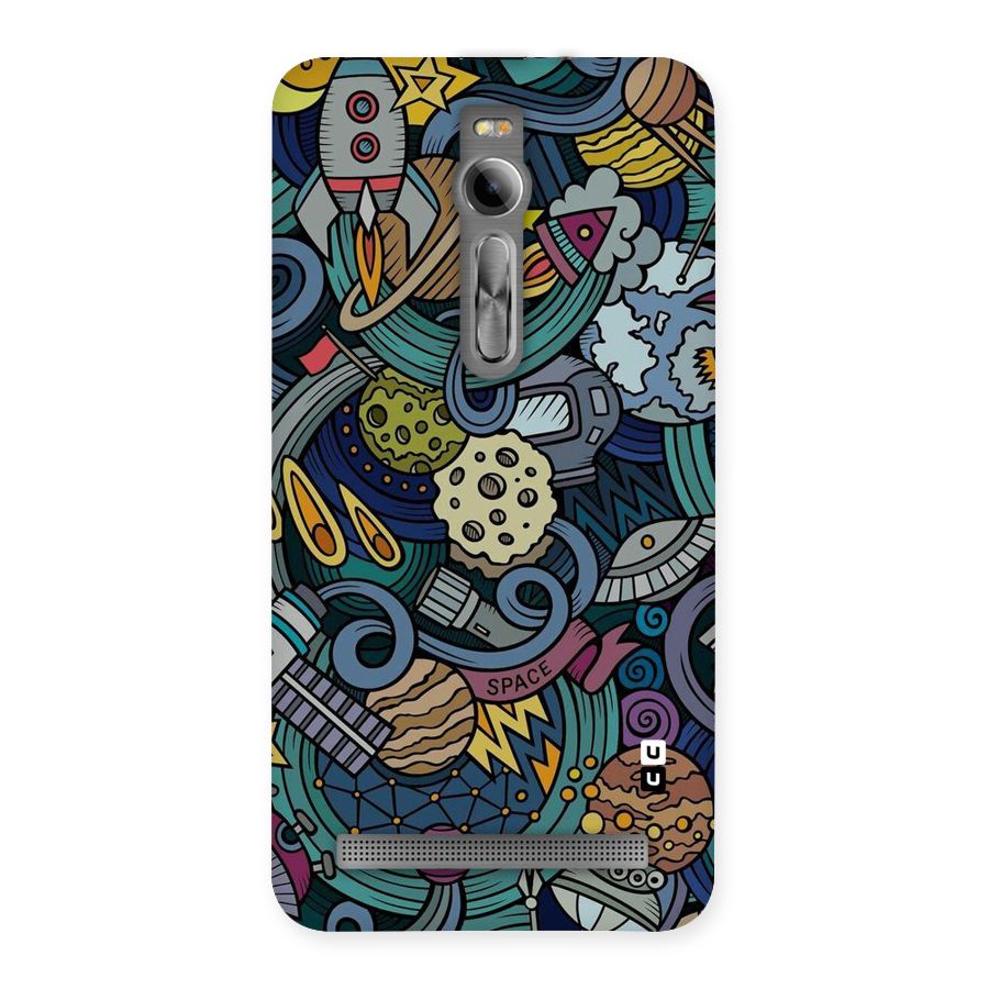 Space Pattern Blue Back Case for Asus Zenfone 2