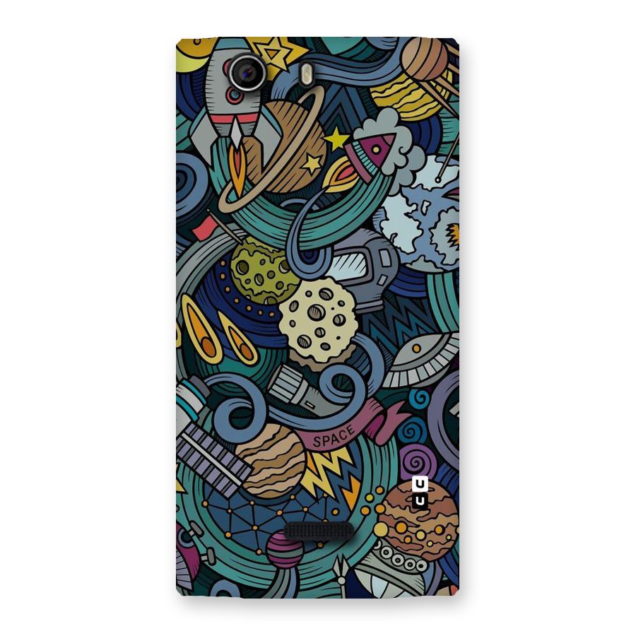Space Pattern Blue Back Case for Canvas Nitro 2 E311