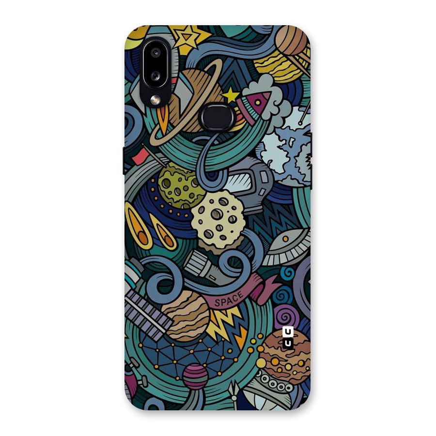 Space Pattern Blue Back Case for Galaxy A10s