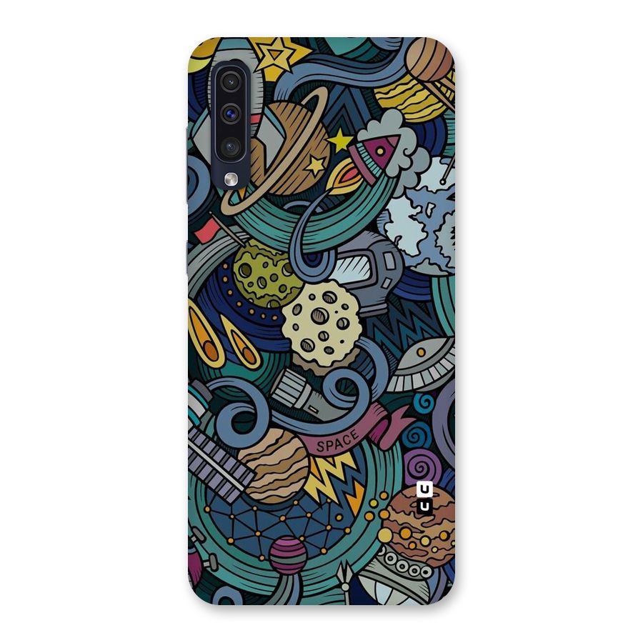 Space Pattern Blue Back Case for Galaxy A50s
