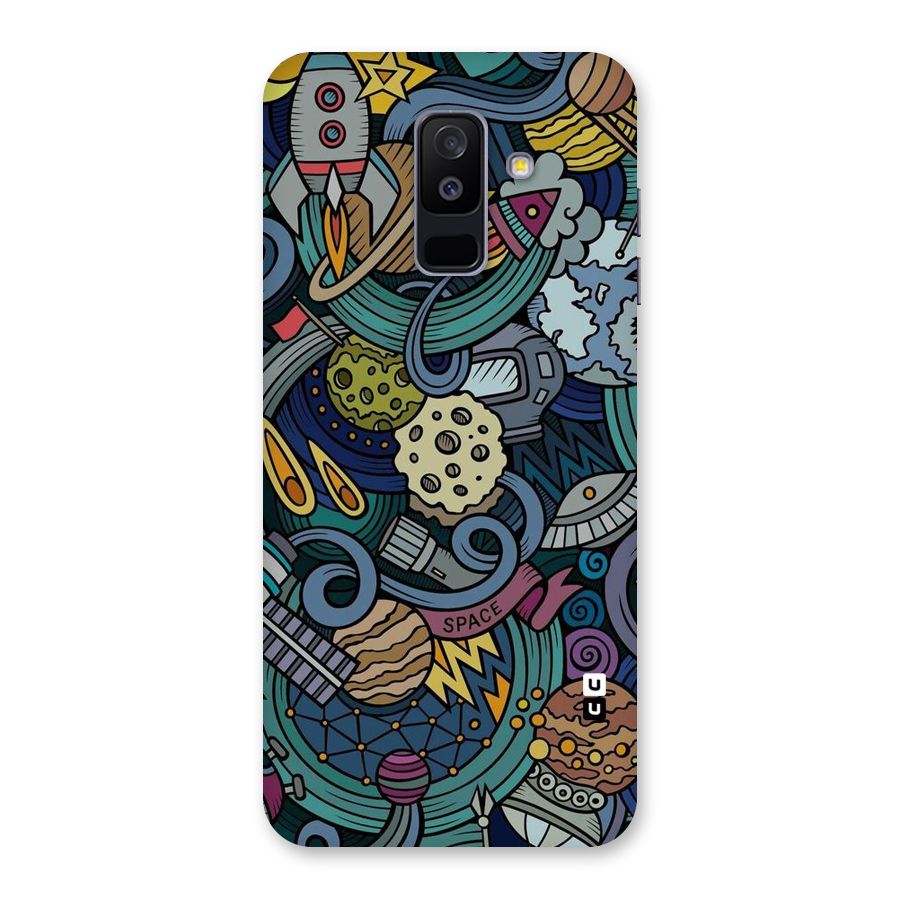 Space Pattern Blue Back Case for Galaxy A6 Plus