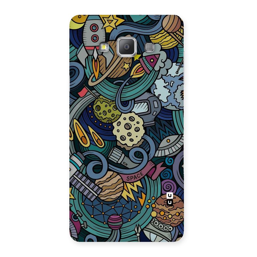 Space Pattern Blue Back Case for Galaxy A7