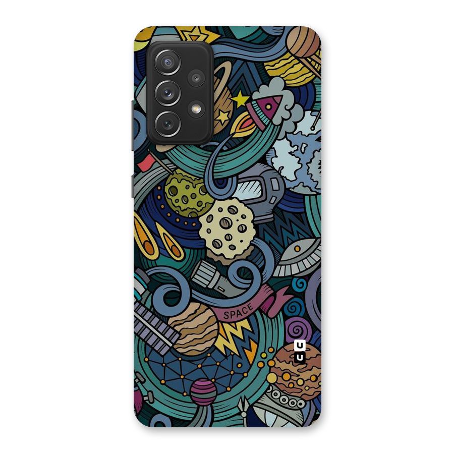 Space Pattern Blue Back Case for Galaxy A72