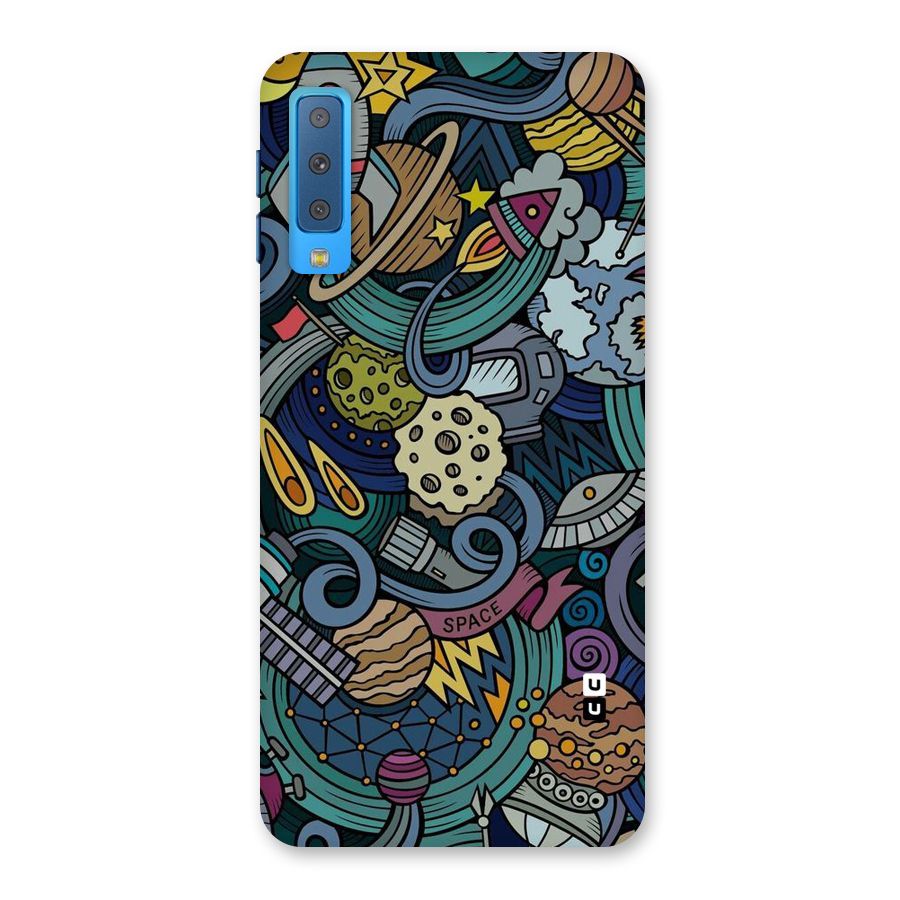 Space Pattern Blue Back Case for Galaxy A7 (2018)