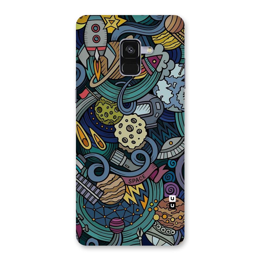 Space Pattern Blue Back Case for Galaxy A8 Plus