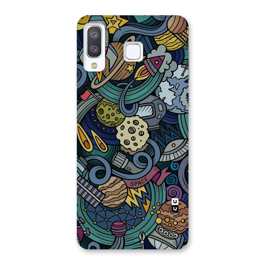Space Pattern Blue Back Case for Galaxy A8 Star