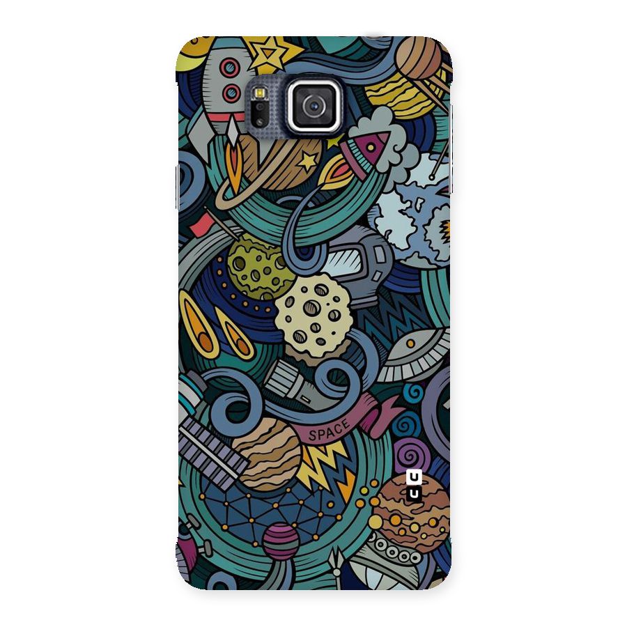 Space Pattern Blue Back Case for Galaxy Alpha