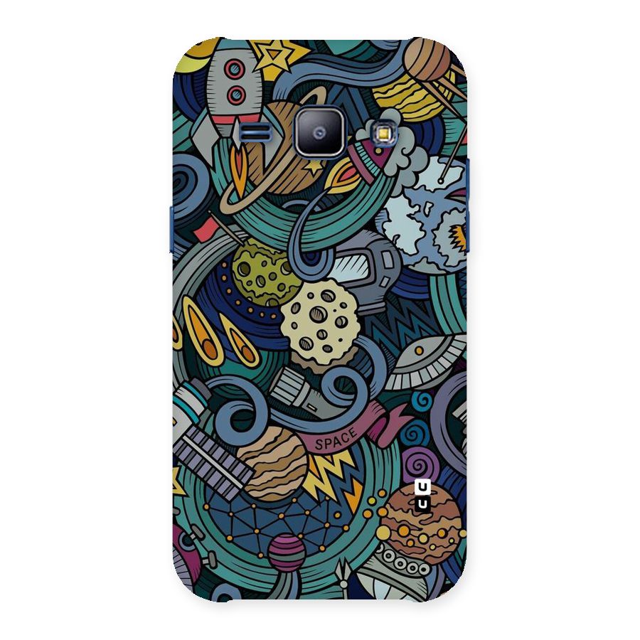 Space Pattern Blue Back Case for Galaxy J1
