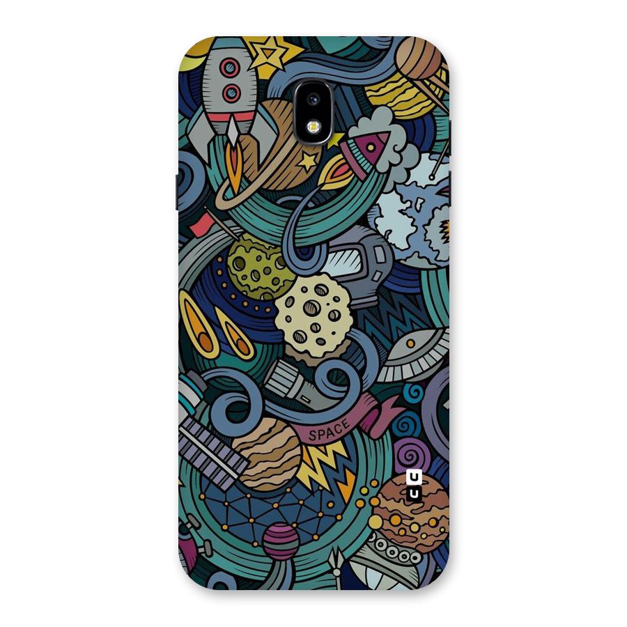 Space Pattern Blue Back Case for Galaxy J7 Pro