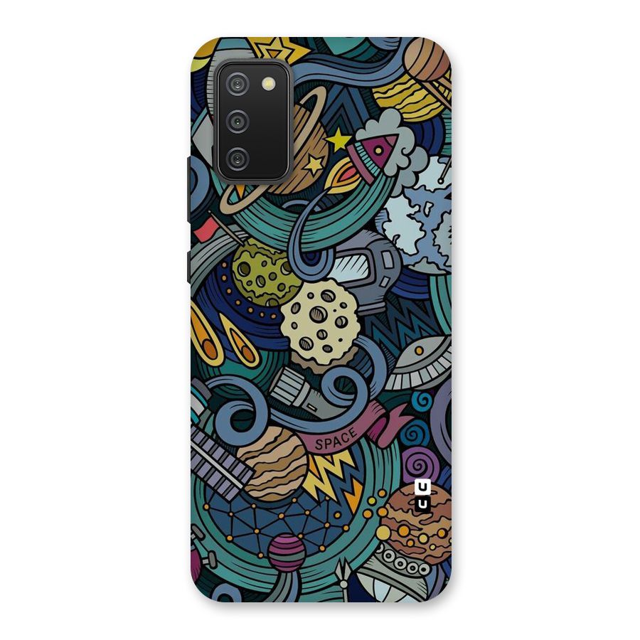 Space Pattern Blue Back Case for Galaxy M02s