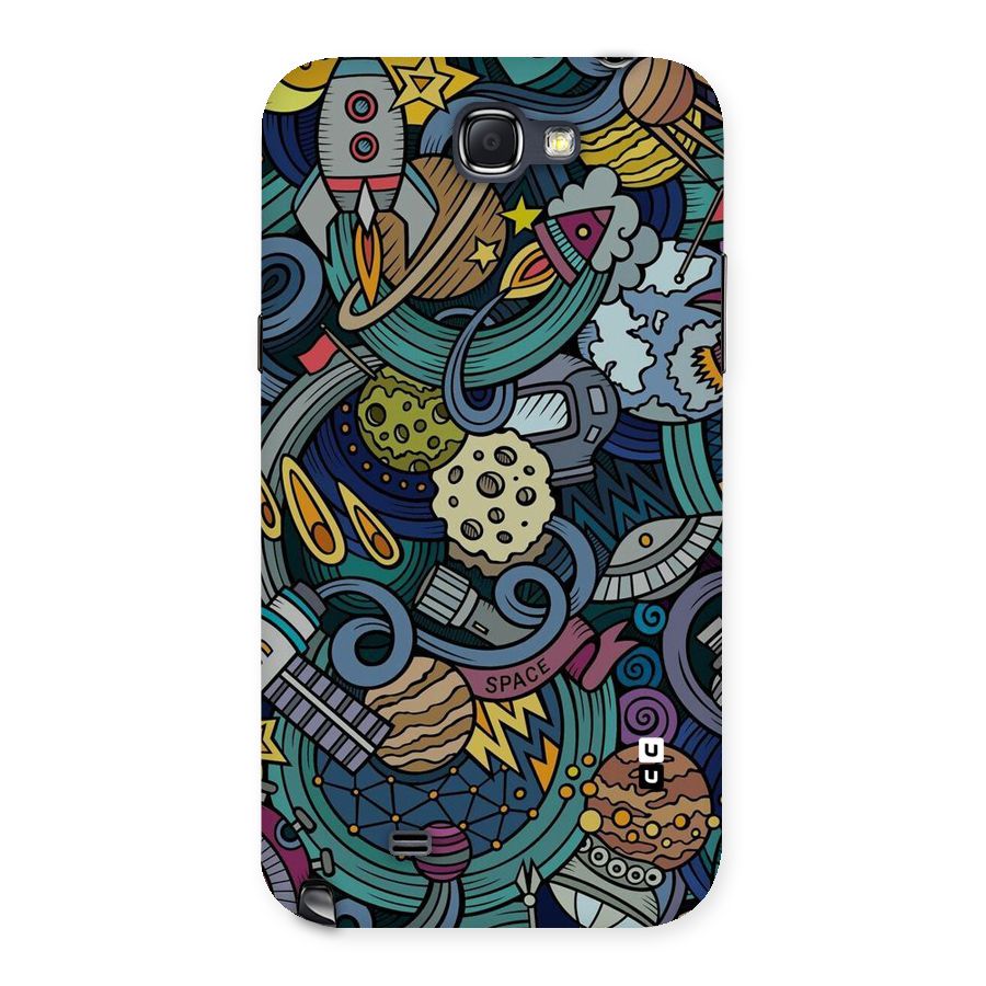 Space Pattern Blue Back Case for Galaxy Note 2