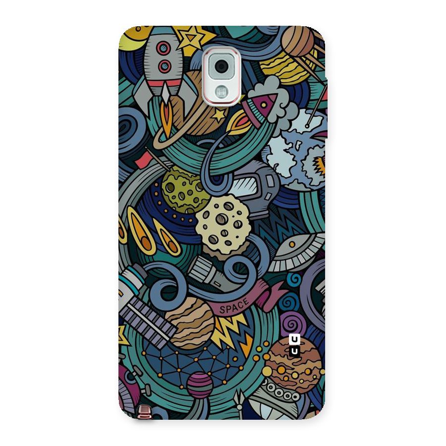 Space Pattern Blue Back Case for Galaxy Note 3