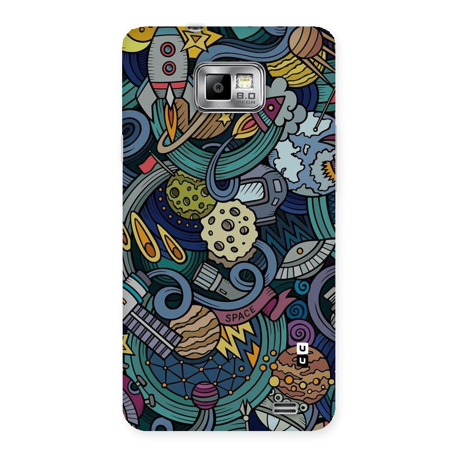 Space Pattern Blue Back Case for Galaxy S2