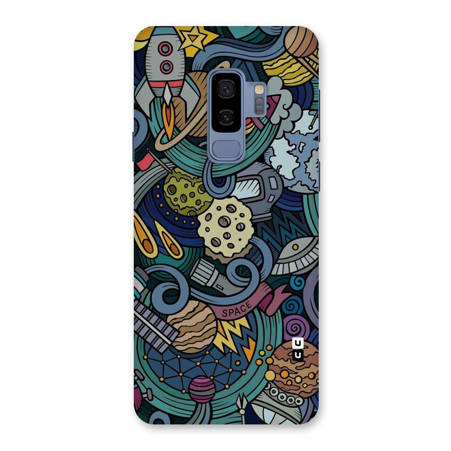 Space Pattern Blue Back Case for Galaxy S9 Plus