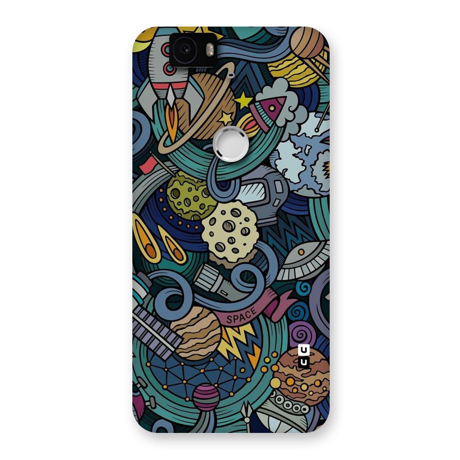 Space Pattern Blue Back Case for Google Nexus-6P