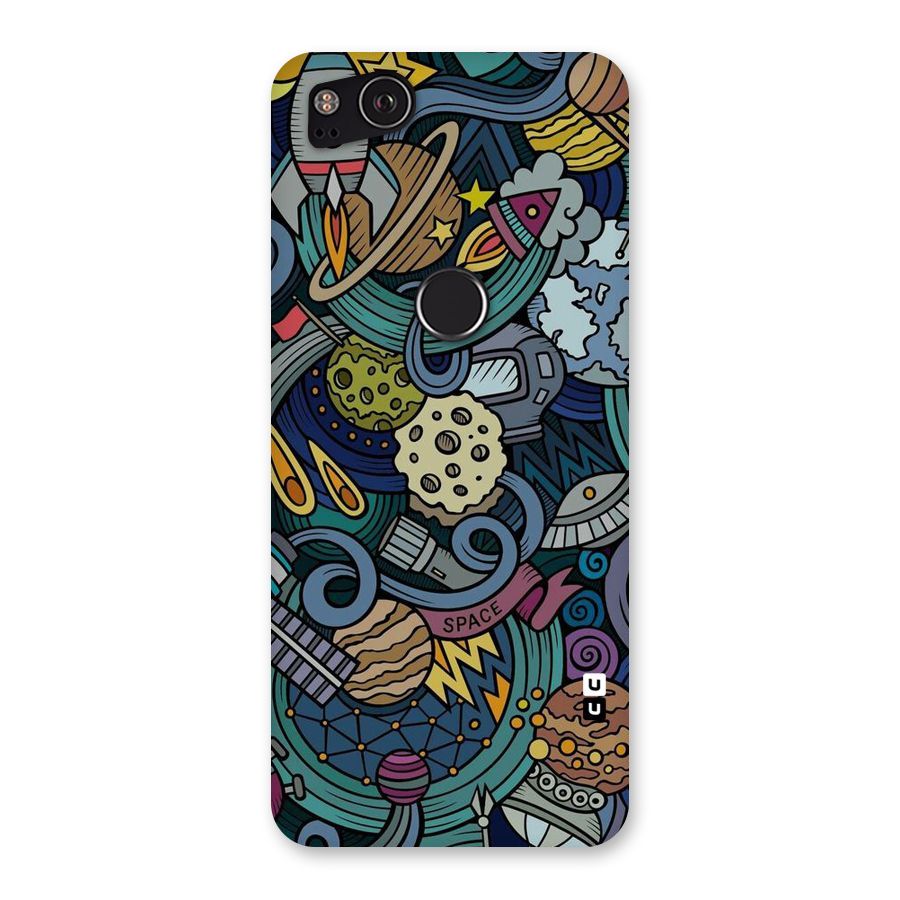 Space Pattern Blue Back Case for Google Pixel 2