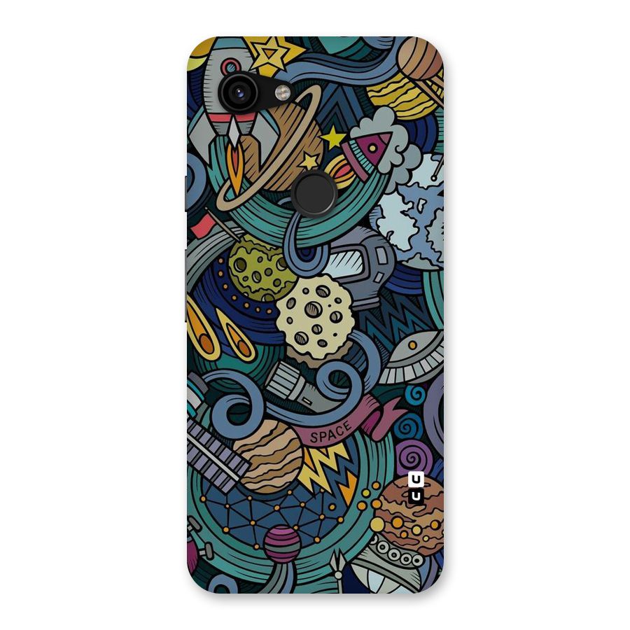 Space Pattern Blue Back Case for Google Pixel 3a