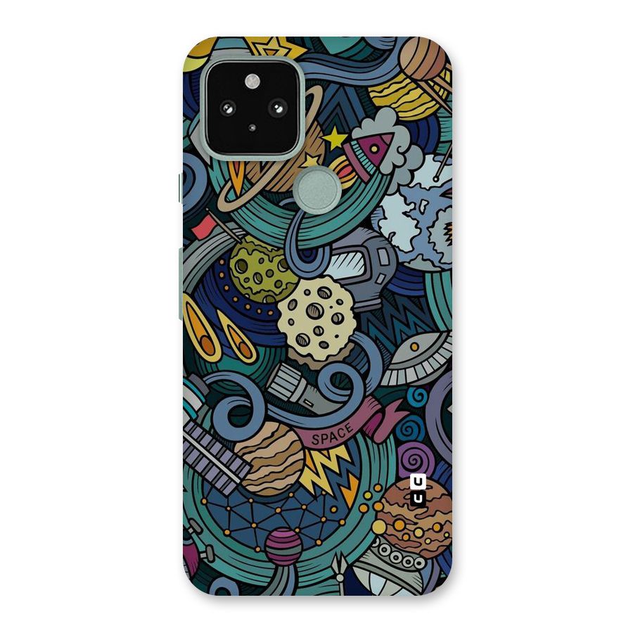 Space Pattern Blue Back Case for Google Pixel 5