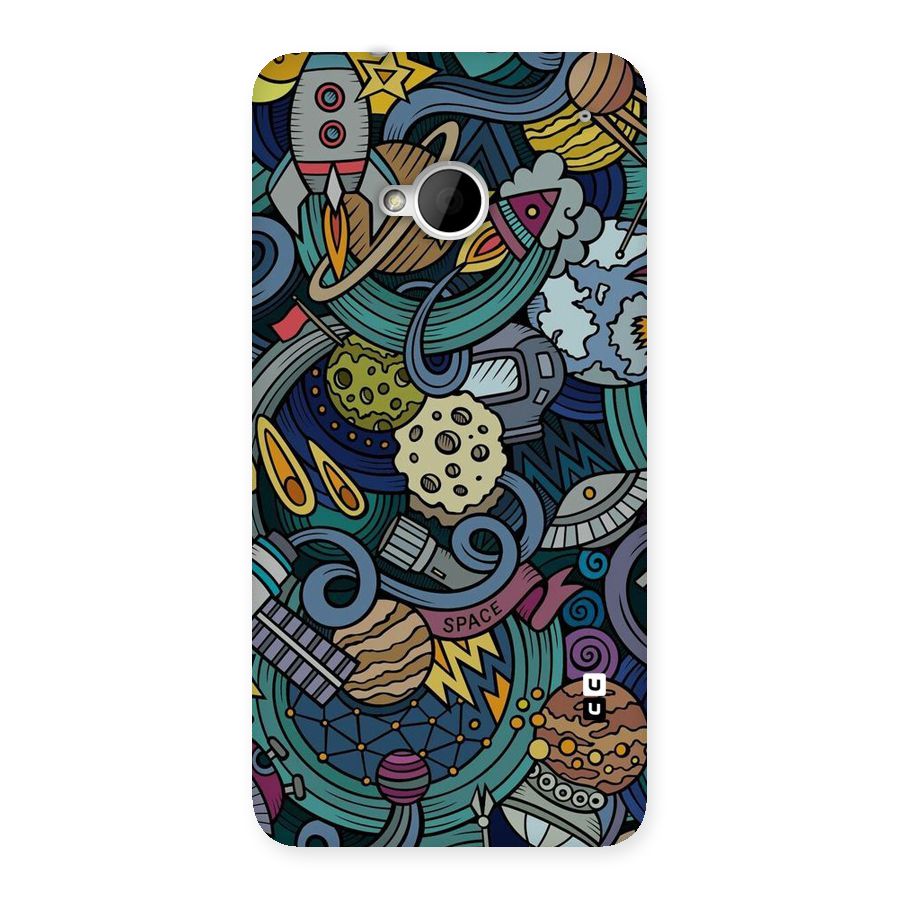 Space Pattern Blue Back Case for HTC One M7