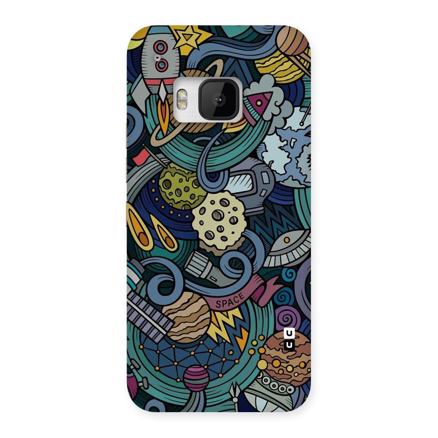 Space Pattern Blue Back Case for HTC One M9