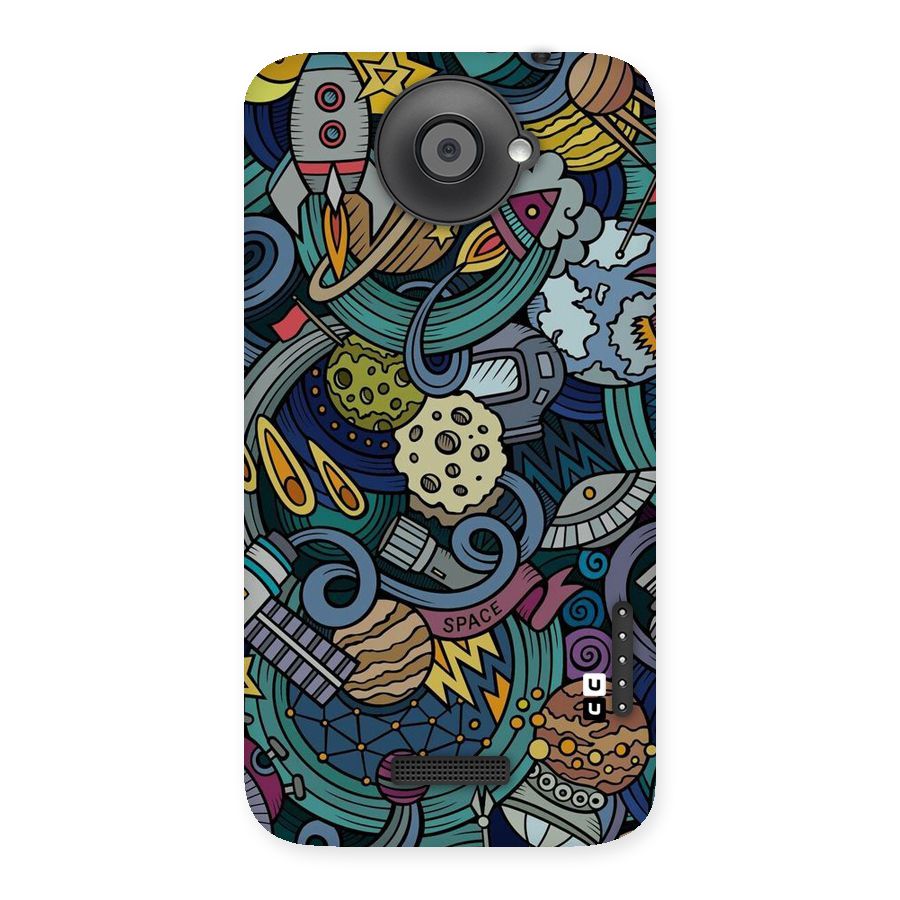 Space Pattern Blue Back Case for HTC One X