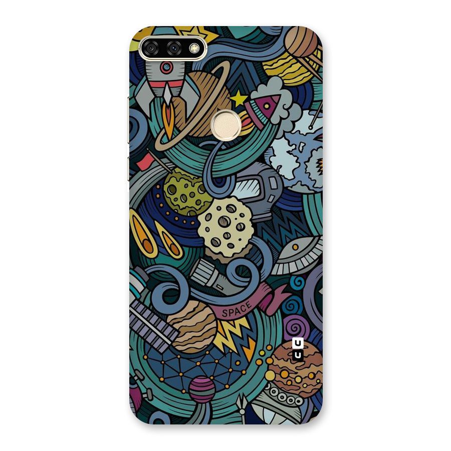 Space Pattern Blue Back Case for Honor 7A