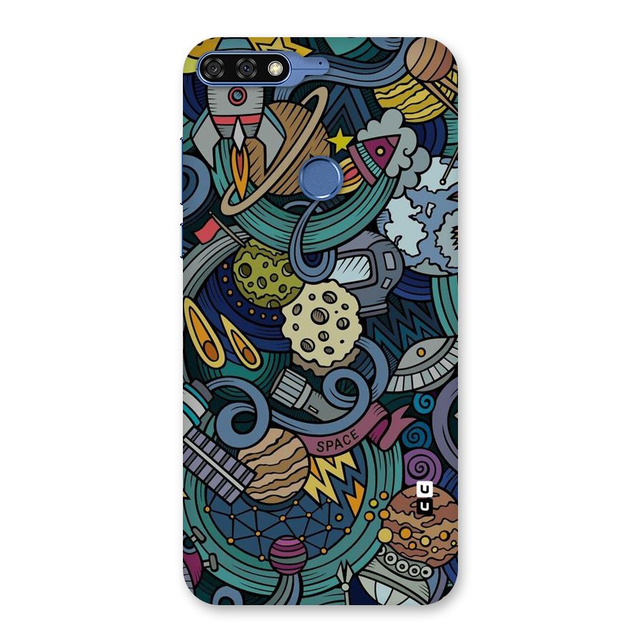 Space Pattern Blue Back Case for Honor 7C
