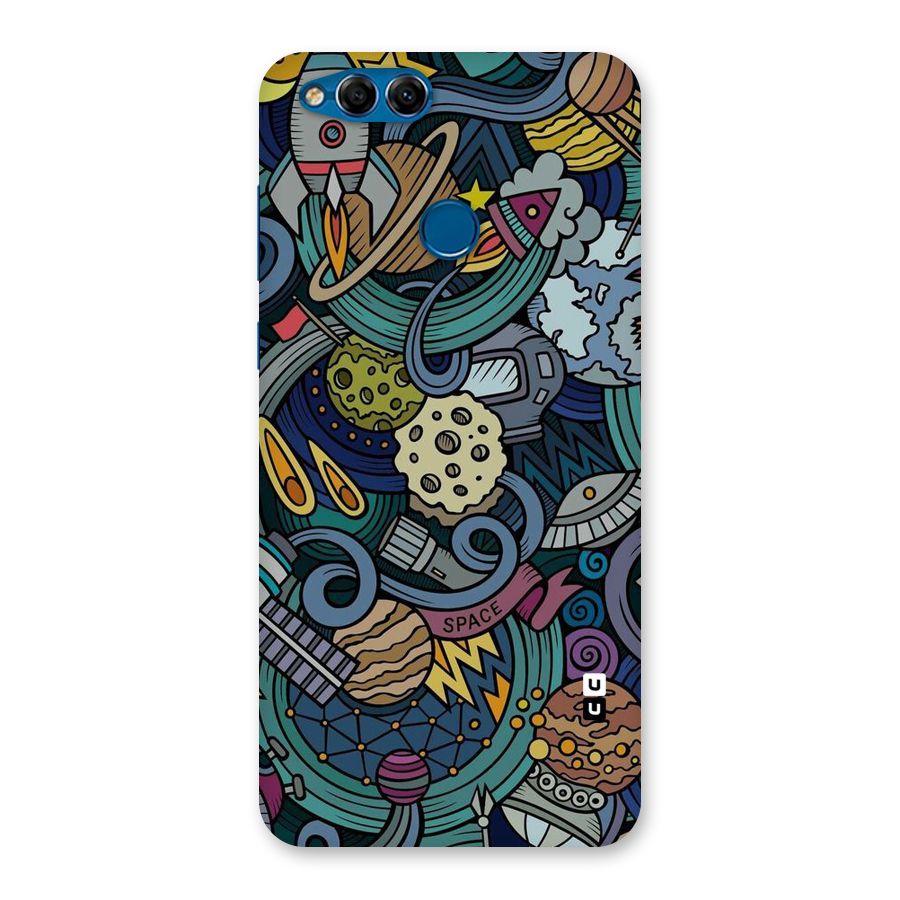 Space Pattern Blue Back Case for Honor 7X