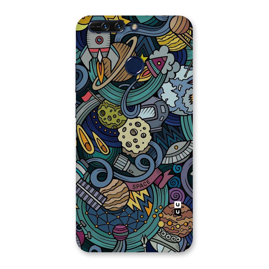 Space Pattern Blue Back Case for Honor 8 Pro