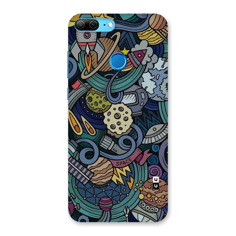 Space Pattern Blue Back Case for Honor 9 Lite